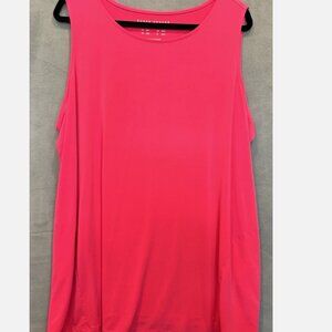Susan Graver Modern Essentials Women’s Tank Top Blouse Bright Happy Pink 2XP